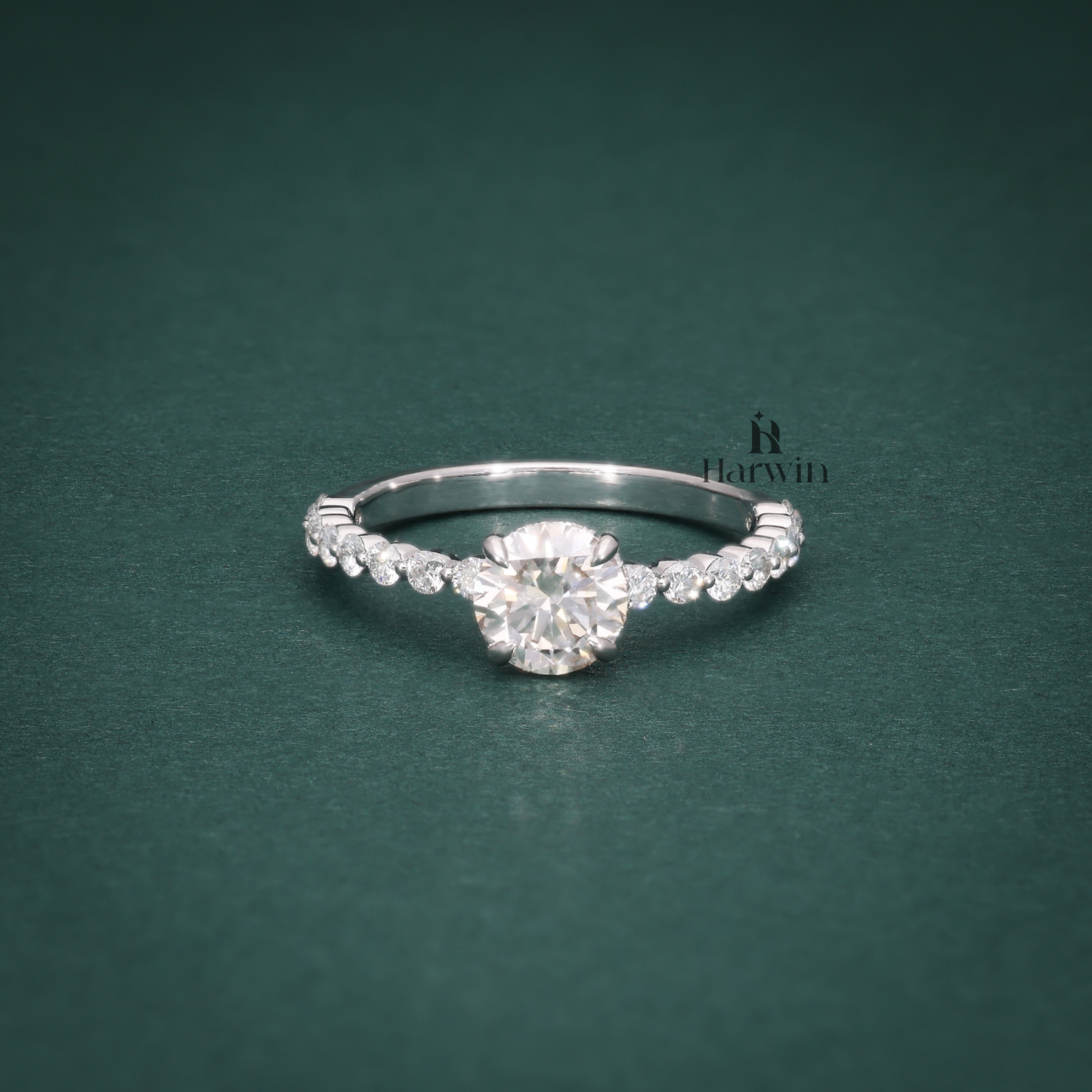 Round Moissanite Engagement Ring