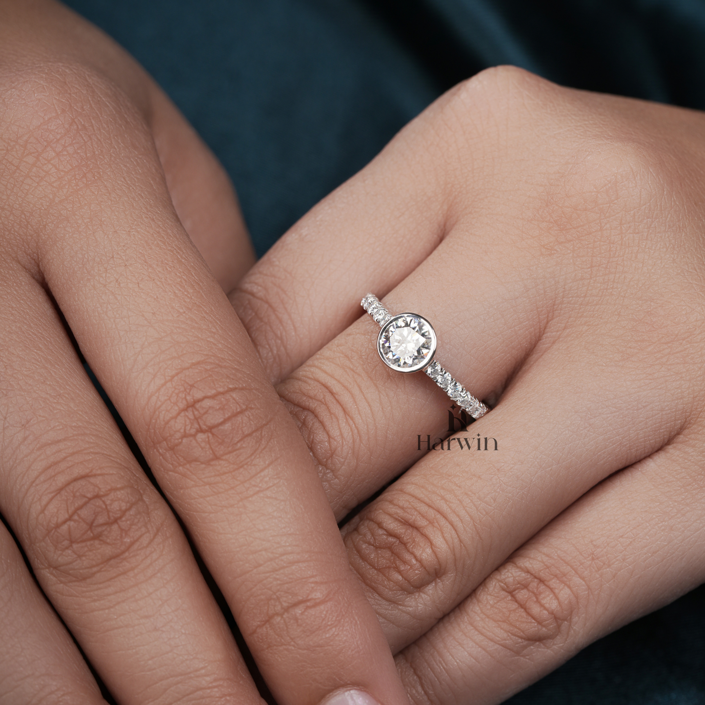 Round Moissanite Engagement Ring
