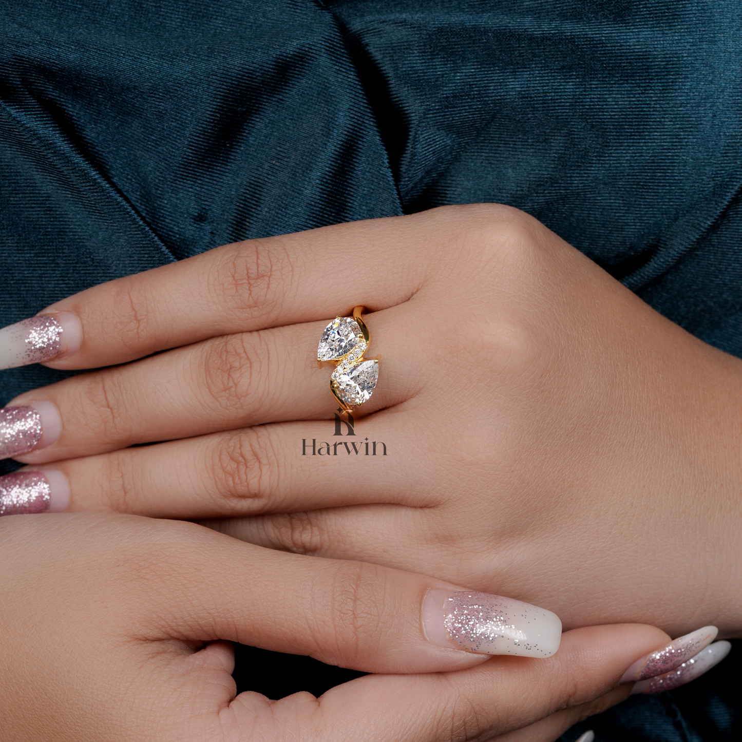 Toi et Moi Pear & Pear Ring