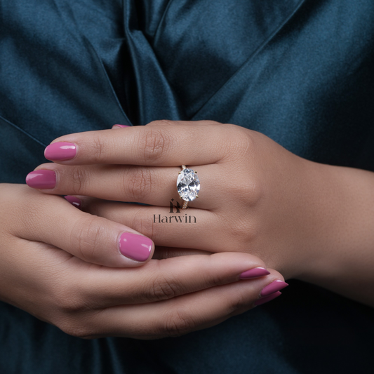 5.20CT Oval Cut Moissanite Engagement Ring