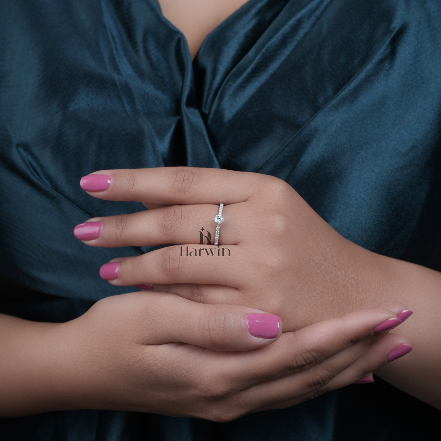 0.25CT Round Moissanite 4- Prong Ring