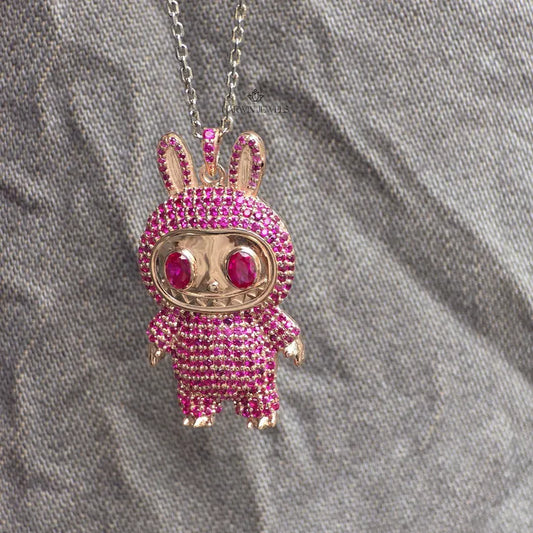 Dazzling Pink Round Cut CZ Pendant