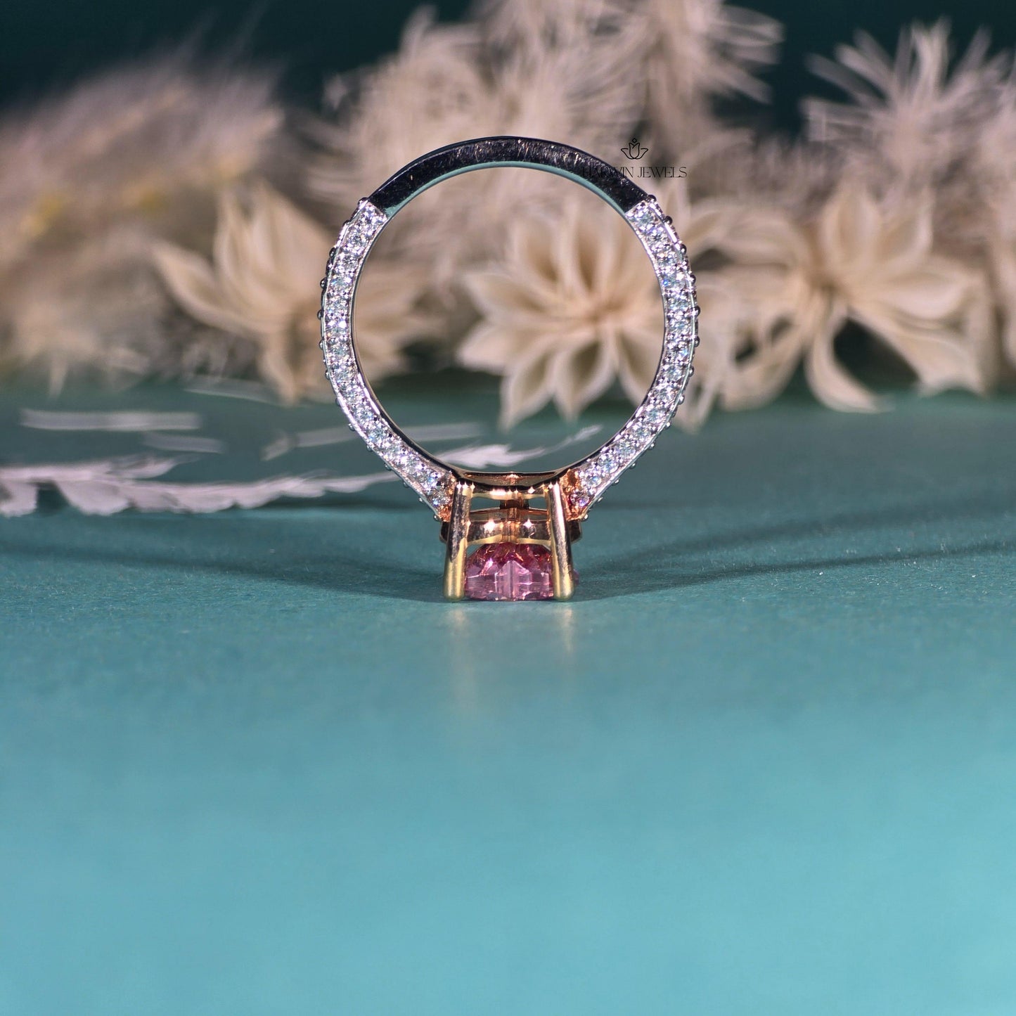 Pink Heart Moissanite Engagement Ring | Pink Heart Cut Ring | 2CT | Wedding Solitaire Ring 14K Solid White Gold Ring/ Promise Designer Ring