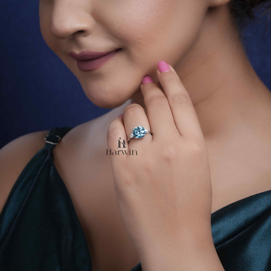 Ceylon Blue Cushion Cut Ring