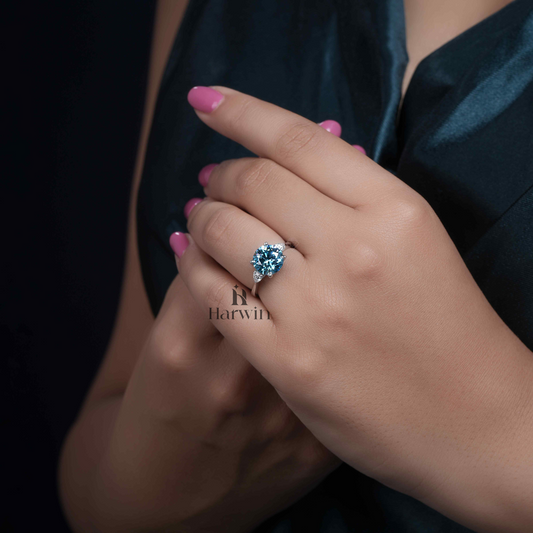 Ceylon Blue Cushion Cut Ring