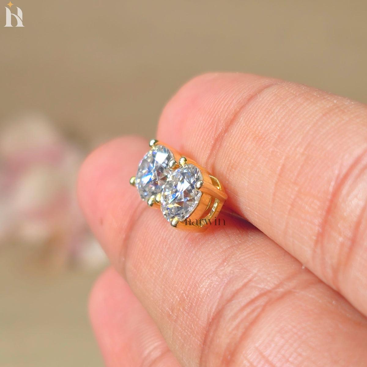 Round Cut Moissanite Solitaire Stud Earrings, Everyday Elegance, Bridal Jewelry Gift for Her