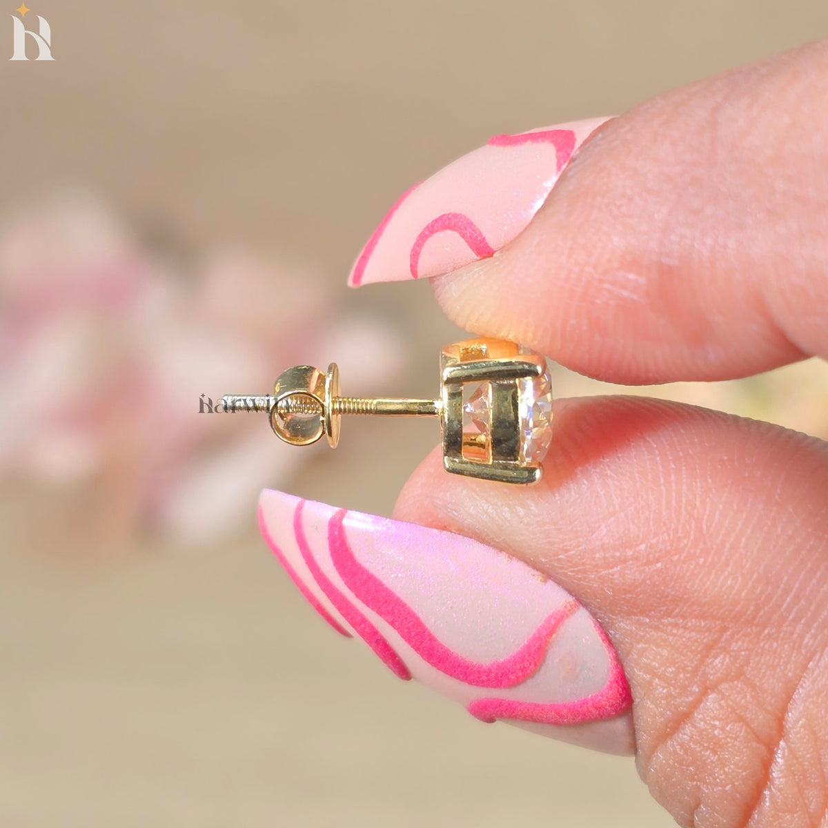 Round Cut Moissanite Solitaire Stud Earrings, Everyday Elegance, Bridal Jewelry Gift for Her