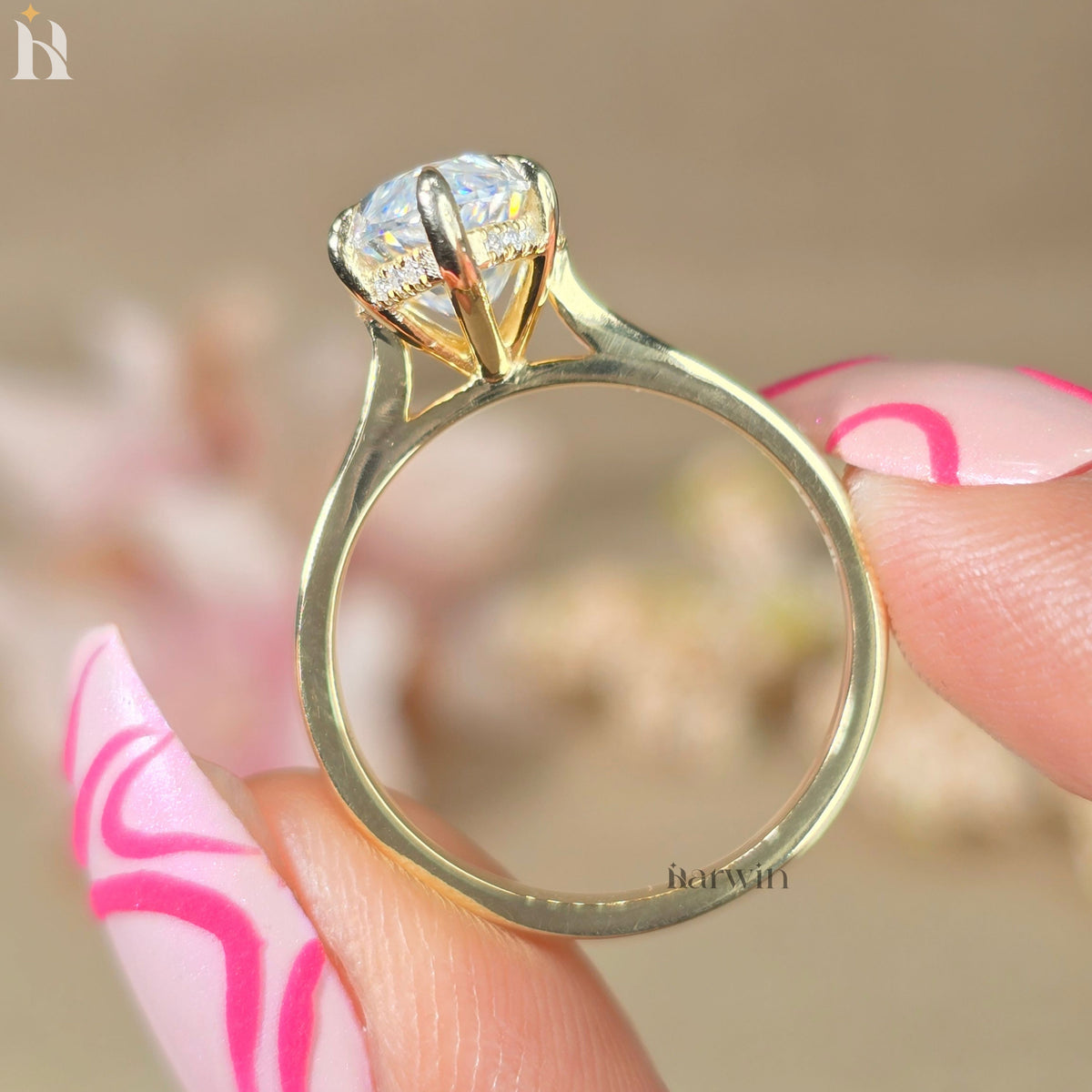 4 CT Marquise Cut Lab Grown Diamond Ring Hidden Halo Ring IGI Certified.