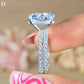 4 CT Oval Cut Moissanite Engagement Ring, half Eternity Wedding Bridal set