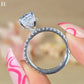 4 CT Oval Cut Moissanite Engagement Ring, half Eternity Wedding Bridal set