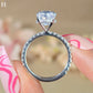 4 CT Oval Cut Moissanite Engagement Ring, Half Pave Setting Band, Hidden halo Ring