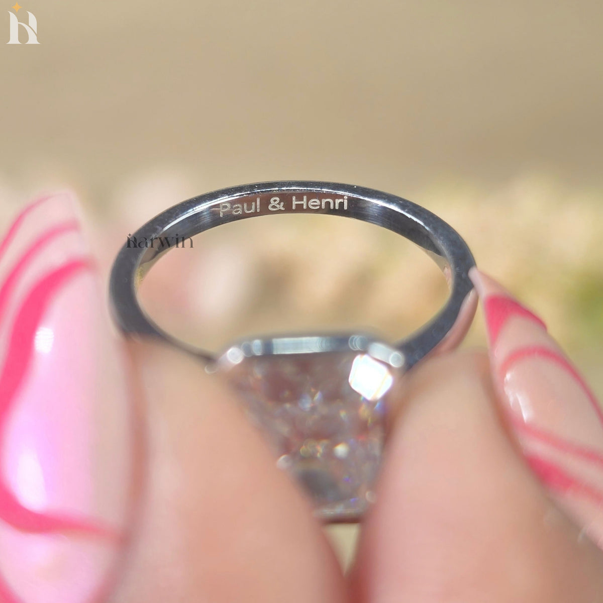 2 CT Radiant Cut Moissanite Engagement Ring, Bezel Set Ring, Minimal Silver Jewelry