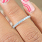 Round Diamond Moissanite Simple Pave Half Eternity Diamond Ring, Matching Band