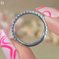 Round Diamond Moissanite Simple Pave Half Eternity Diamond Ring, Matching Band