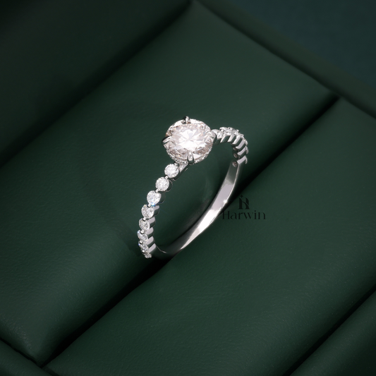 Round Moissanite Engagement Ring