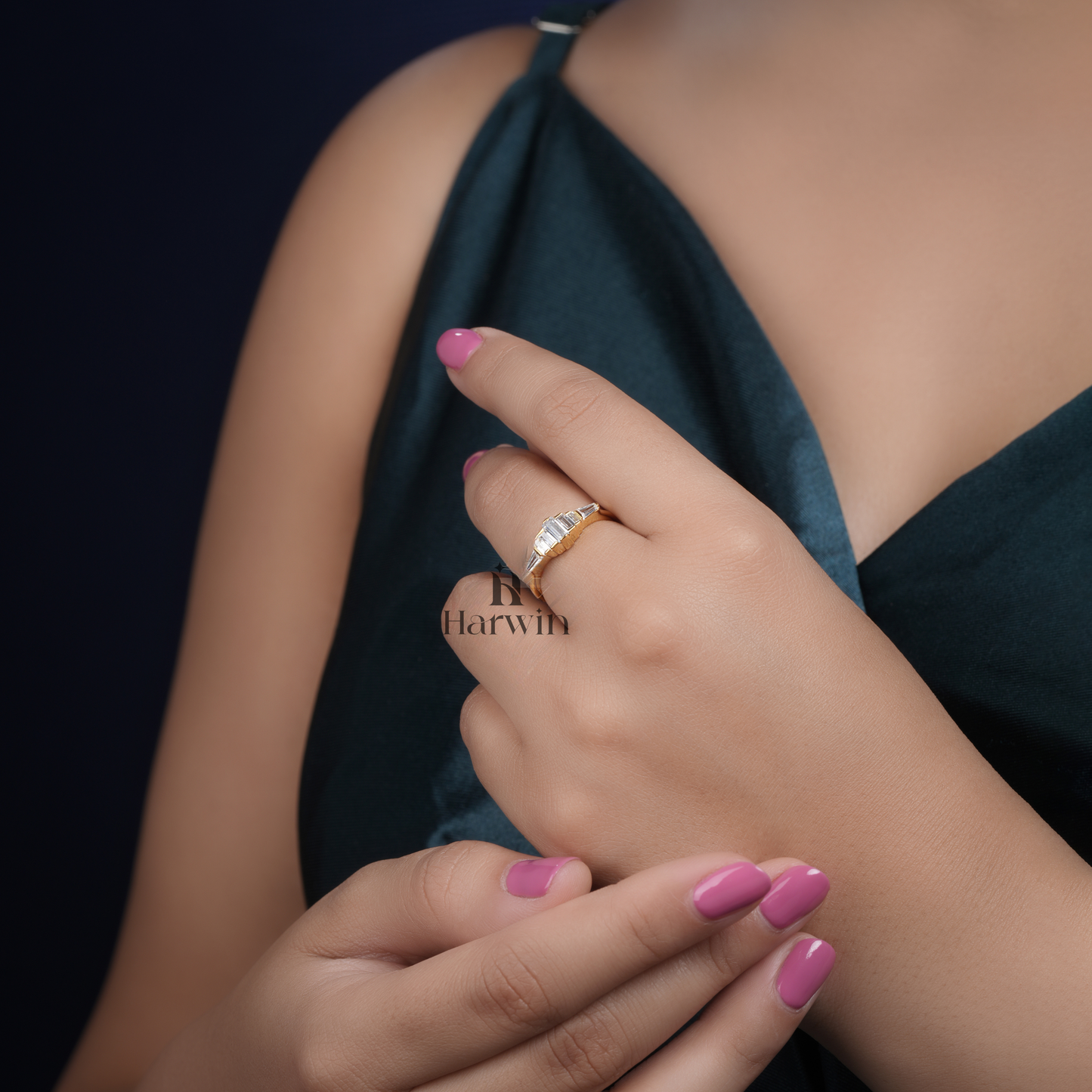 Baguette Moissanite Engagement Ring