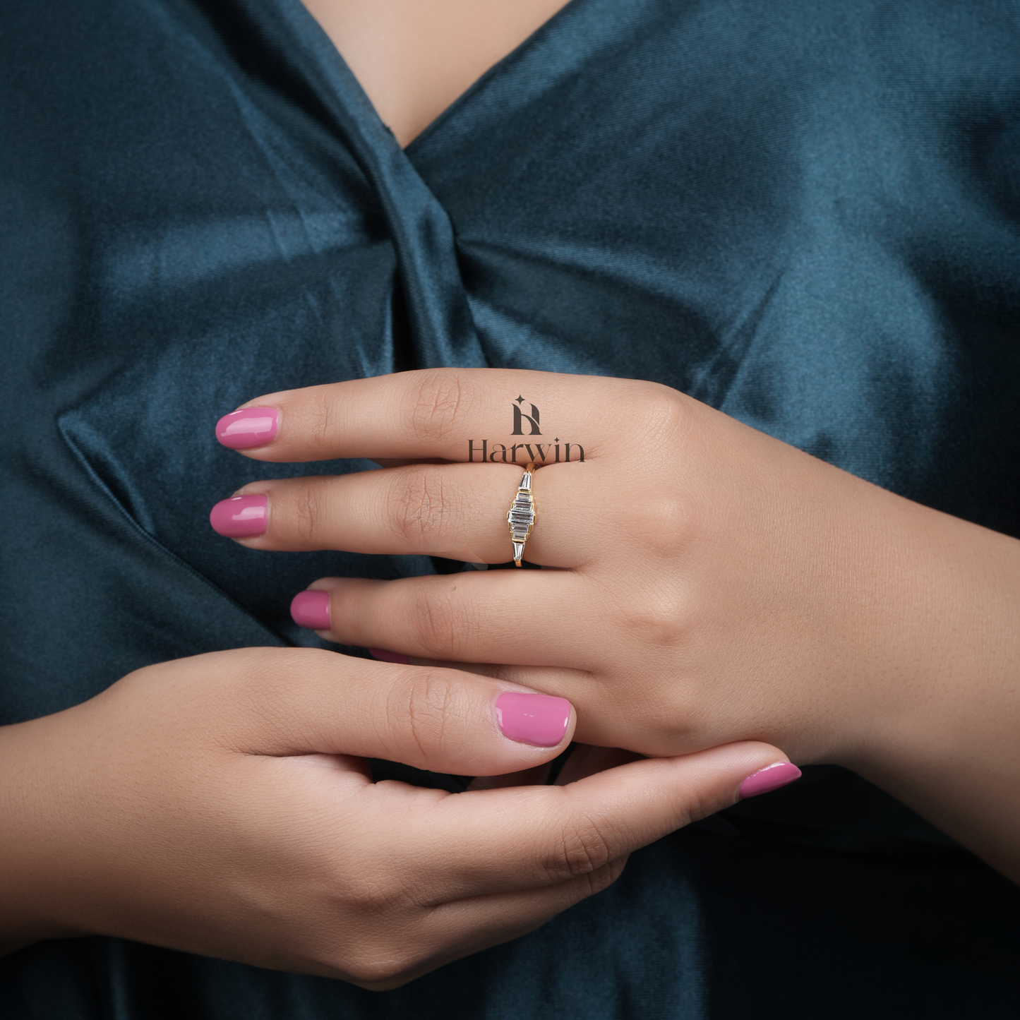 Baguette Moissanite Engagement Ring