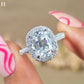 4CT Elongated Cushion Cut Moissanite Wedding Ring