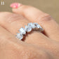 Pear Cut Moissanite Full Eternity Band Teardrop Anniversary Band White Gold Stackable Bridal Ring