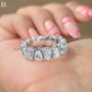 Pear Shape Eternity Moissanite Band, Gold Stackable Bridal Ring