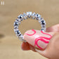 Pear Cut Moissanite Full Eternity Band Teardrop Anniversary Band White Gold Stackable Bridal Ring