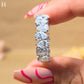 Pear Cut Moissanite Full Eternity Band Teardrop Anniversary Band White Gold Stackable Bridal Ring