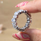 Pear Cut Moissanite Full Eternity Band Teardrop Anniversary Band White Gold Stackable Bridal Ring
