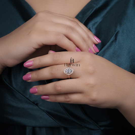 Oval Cut  Moissanite Engagement Ring