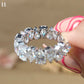 Pear Cut Moissanite Full Eternity Band Teardrop Anniversary Band White Gold Stackable Bridal Ring