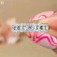 Round Cut Moissanite Wedding Band 14K Gold Ring, Half Eternity Diamond Band