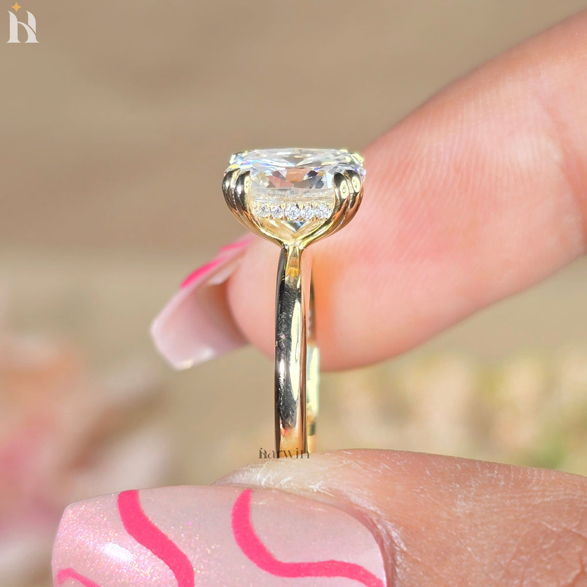 3.50 CT Antique Cushion Cut Moissanite Double Claw Set, Classic Solitaire Wedding & Anniversary Gift