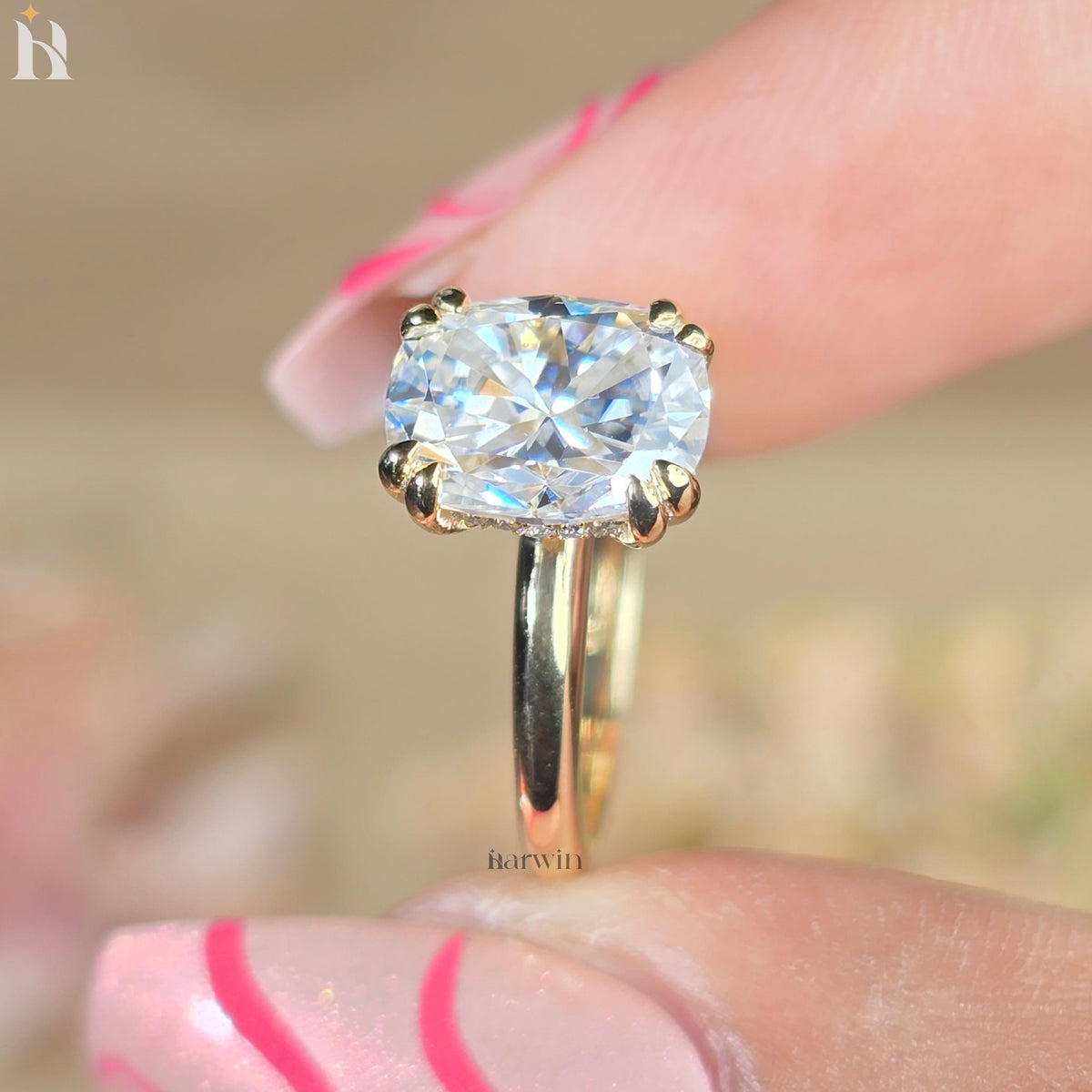 3.50 CT Antique Cushion Cut Moissanite Double Claw Set, Classic Solitaire Wedding & Anniversary Gift