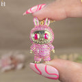Pink CZ Diamond Teddy Bear Pendant | 925 Sterling Silver Bling Necklace
