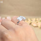 Emerald & Pear Cut Moissanite Two Stone Ring, Toi Et Moi Ring