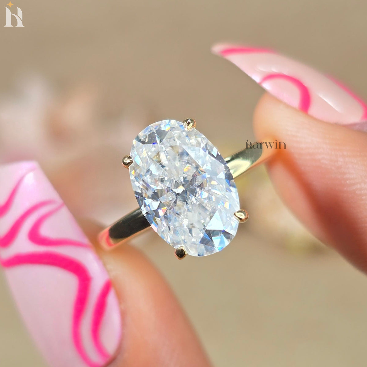 Oval Cut 3.50CT Diamond Engagement Ring, Hidden Halo And Four Prongs Anniversary Ring, 14K Solid Yellow Gold Wedding Ring
