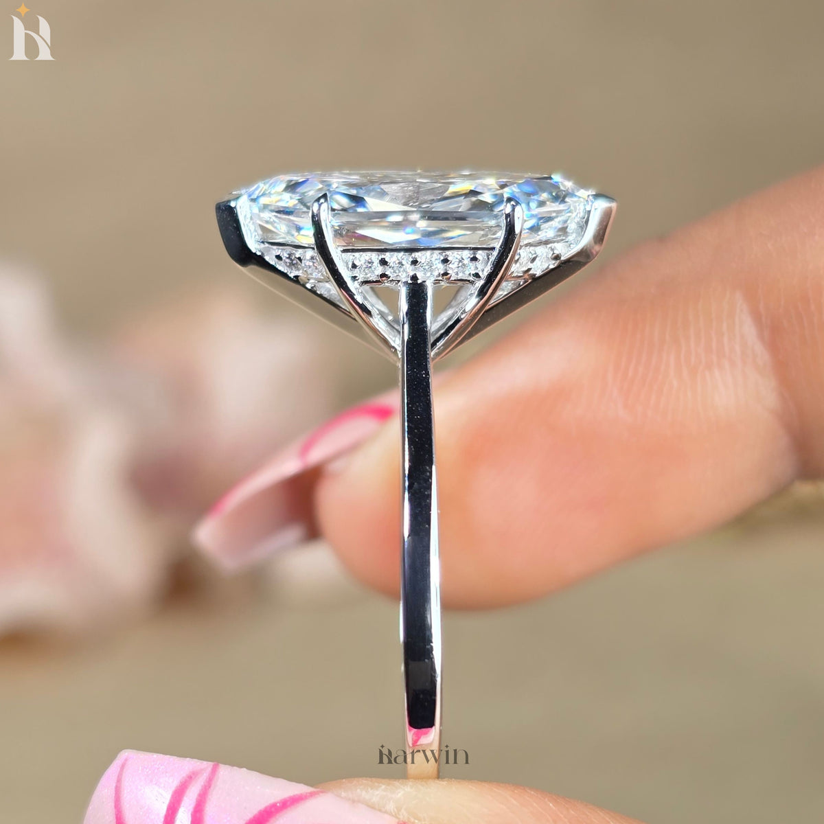 5 CT Dutch Marquise Lab-Grown Diamond Engagement Ring Antique Cut Anniversary Ring