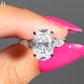3.50CT Oval Moissanite Three Stone Ring Pear Side Stones Engagement Ring