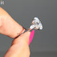 3.50CT Oval Moissanite Three Stone Ring Pear Side Stones Engagement Ring