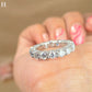 14k White Gold Moissanite Eternity Band | 4mm Wide Wedding Ring