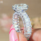5CT Radiant Moissanite Engagement Ring Micro pave Eternity Band white Gold Heiress Wedding Set