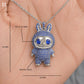 Iced Out Teddy Bear Pendant | Blue CZ Sterling Silver Necklace