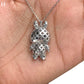 Iced Out Teddy Bear Pendant | Blue CZ Sterling Silver Necklace