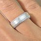 Men's 14k White Gold and Round Diamond Beveled Edge Wedding Band