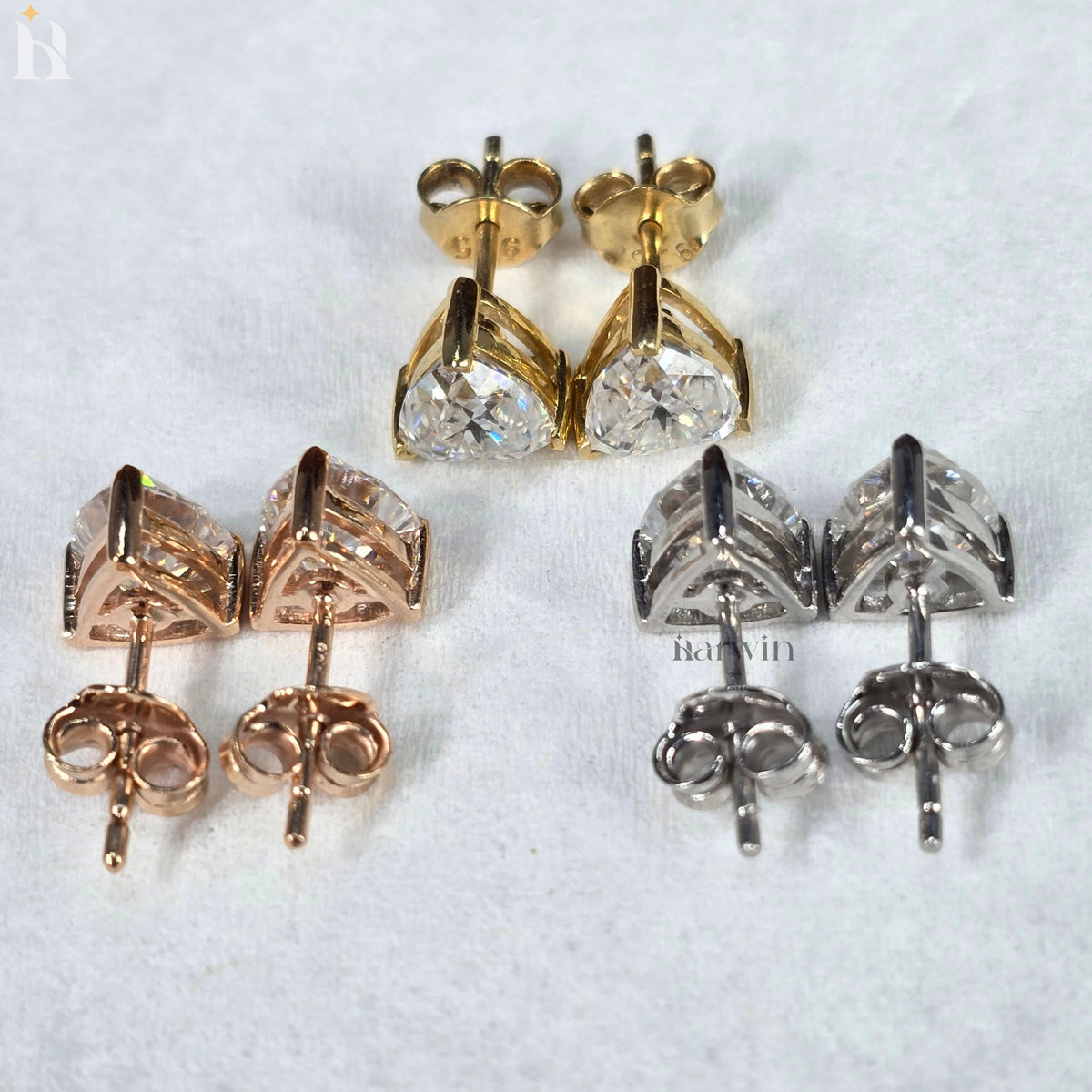 2TCW Trillion Cut Moissanite Solitaire Stud Earrings, Earrings In 925 Silver, Gift For Wife
