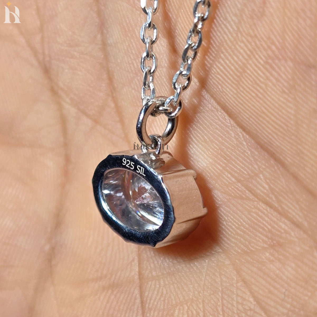 East To West Oval Cut Moissanite Pendant, 3.5 CT Diamond Solitaire Pendant, Anniversary Gift