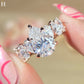 5CT Pear Cut Moissanite Engagement Ring 4x6 MM Side Stone Band, Unique Bridal Ring