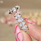 5CT Pear Cut Moissanite Engagement Ring 4x6 MM Side Stone Band, Unique Bridal Ring