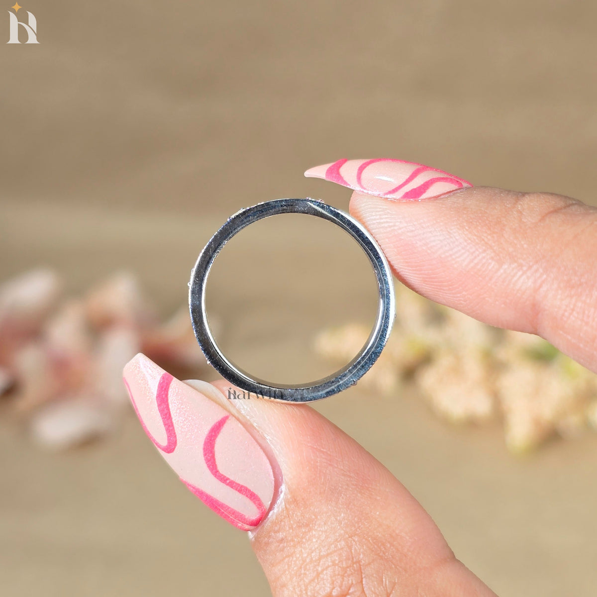 Art Deco Wedding Band, Vintage Engraved Scrollwork Ring, Antique Style Diamond Accent Band