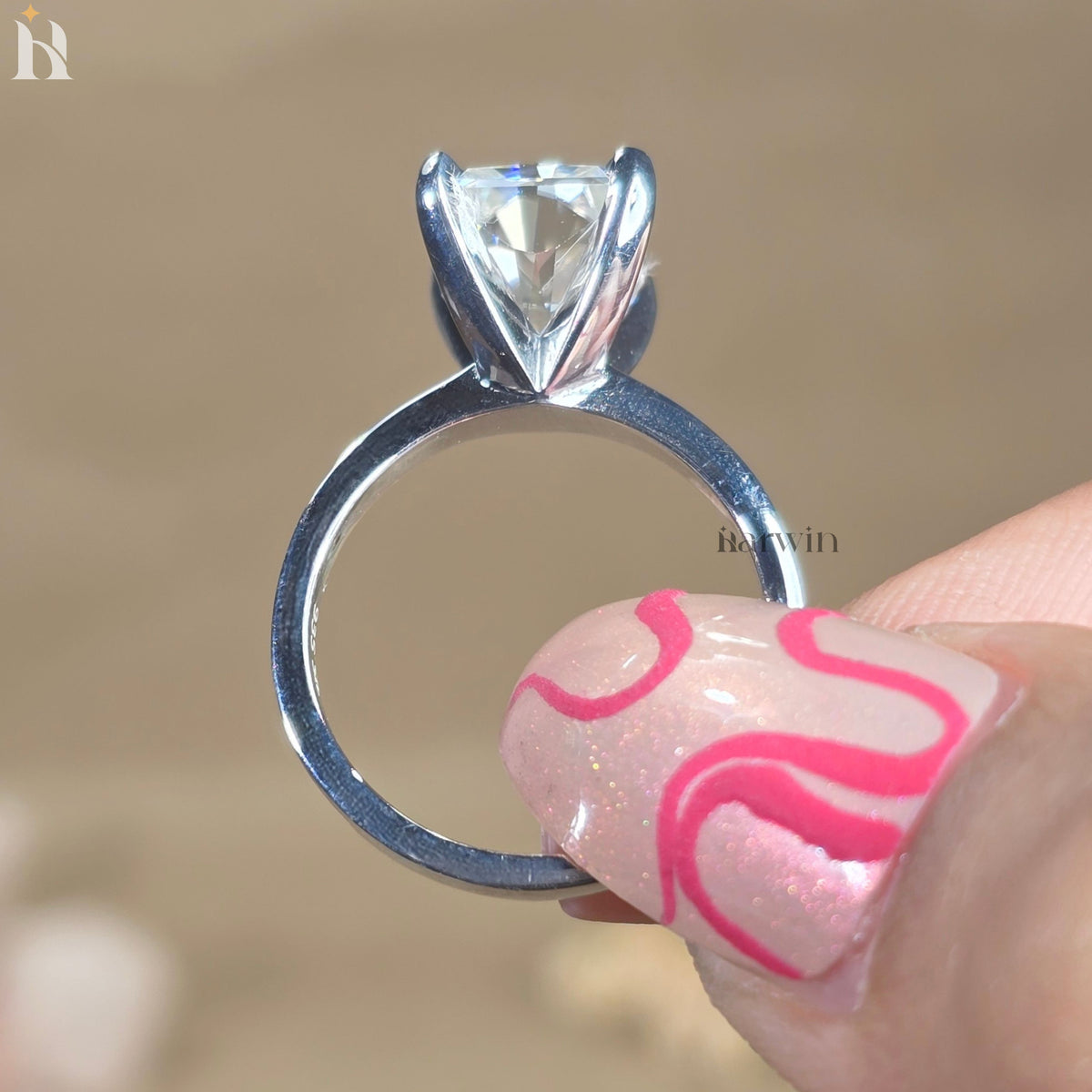 4 CT Radiant Cut Moissanite Engagement Ring With Four Prong Set One Stone Ring