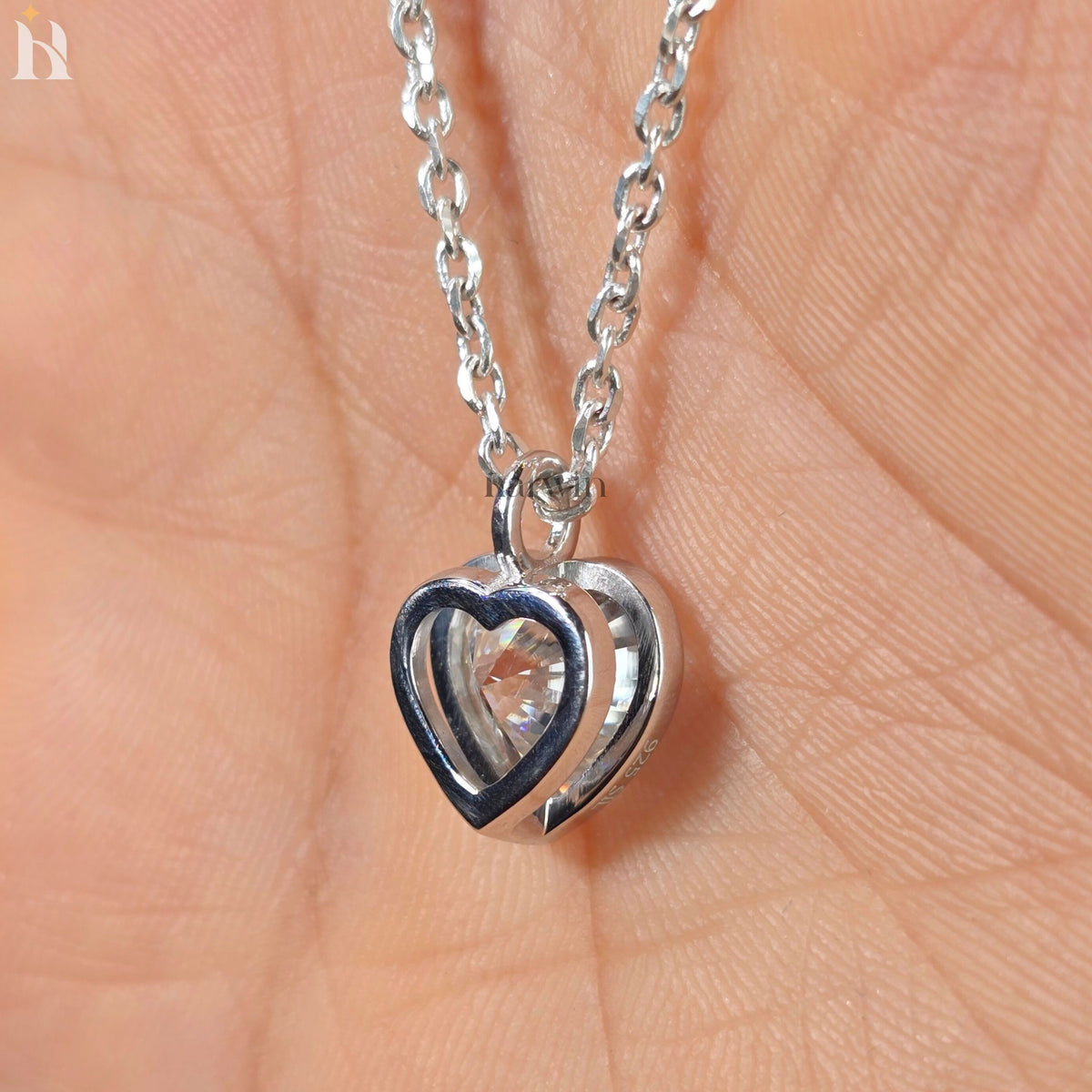 3CT Heart Cut Moissanite Diamond Pendant, 14K Solid Yellow Bezel Set Neckless